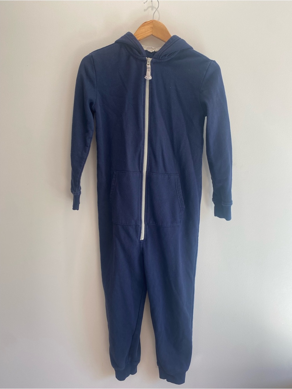 H&M organic basics Navy Hooded Zip One-Piece Jumpsuit